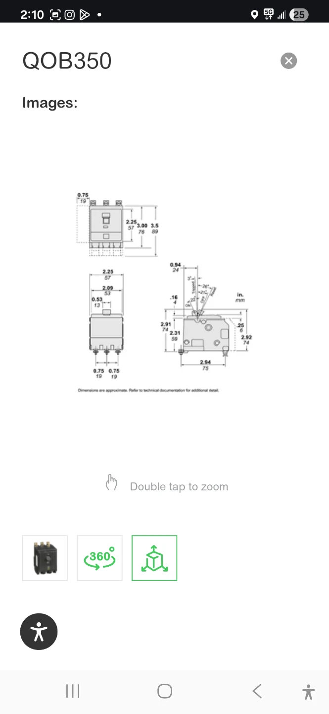 Square D QOB350 Circuit Breaker - photo 3