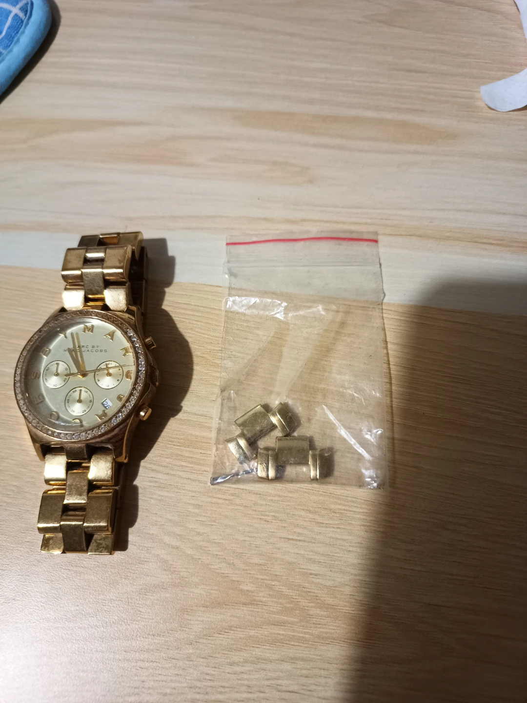 Marc by Marc Jacobs Gold Tone Chronograph Watch with Extra Links