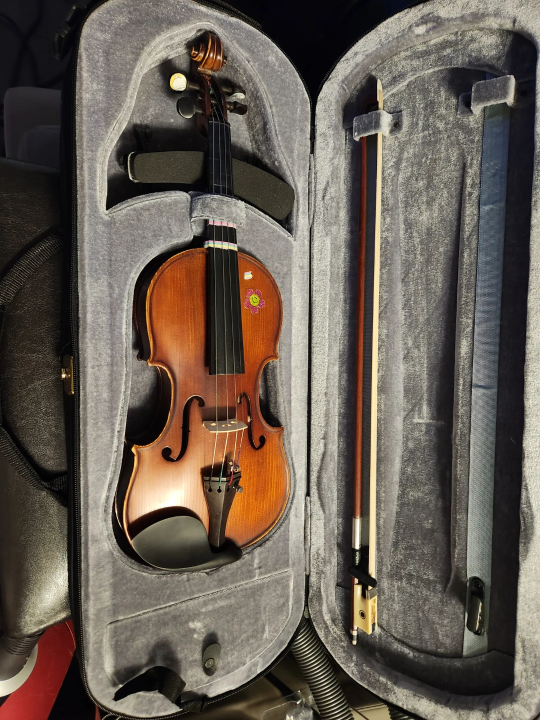 Violin with Case and Bow
