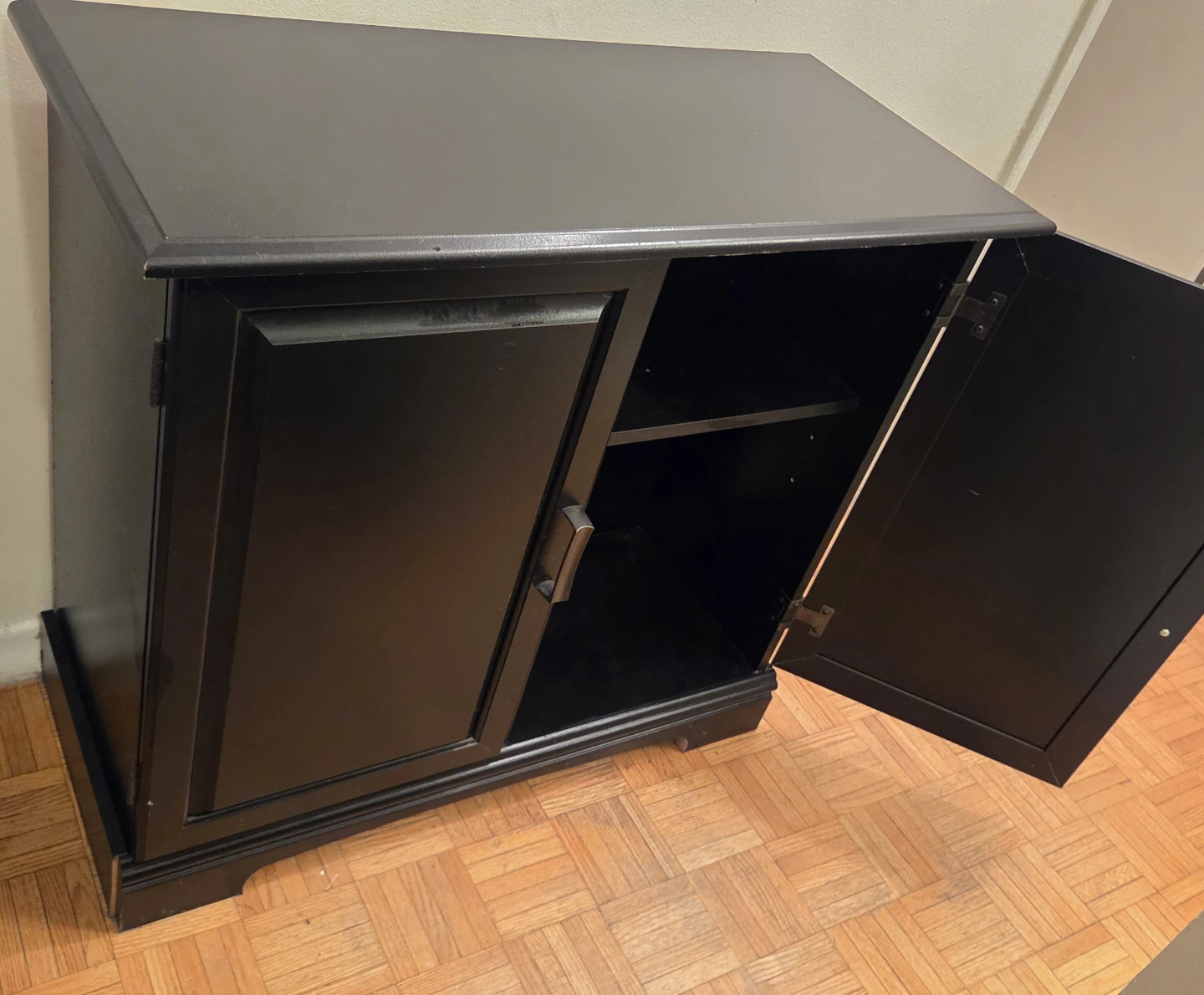 Aquarium stand - Black two-door storage cabinet - photo 4