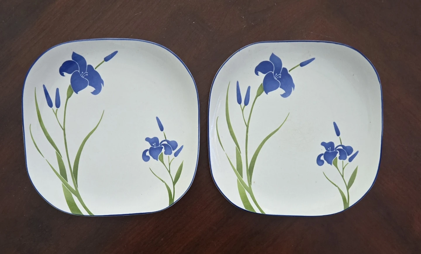6 Plates Vintage Sango Blue Iris - photo 3