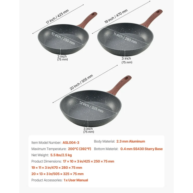 NEW in box 3Pc Nonstick Frying Pan - photo 5