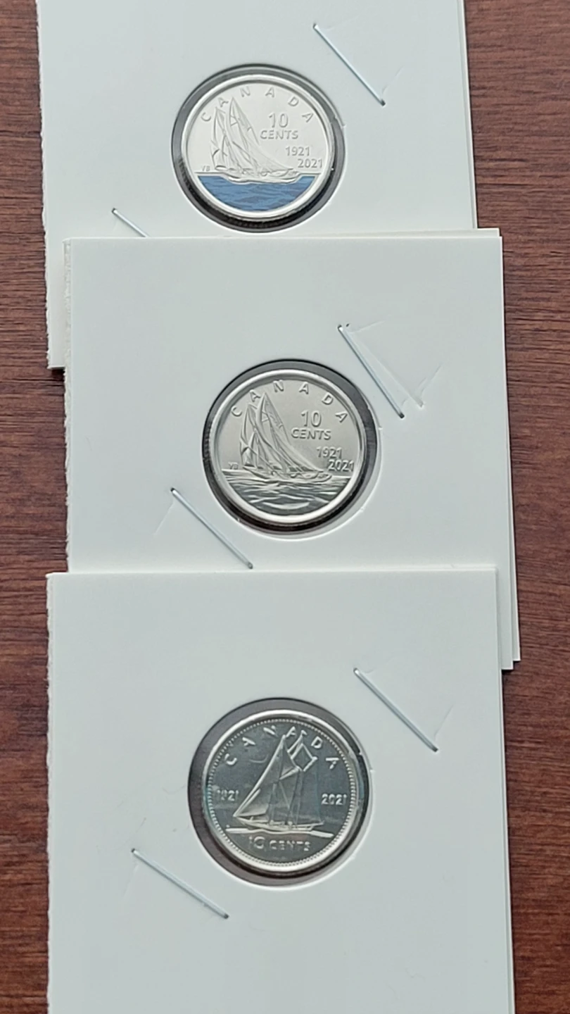 100th Anniversary of the Bluenose, 10 Cents Coins (1921-2021)