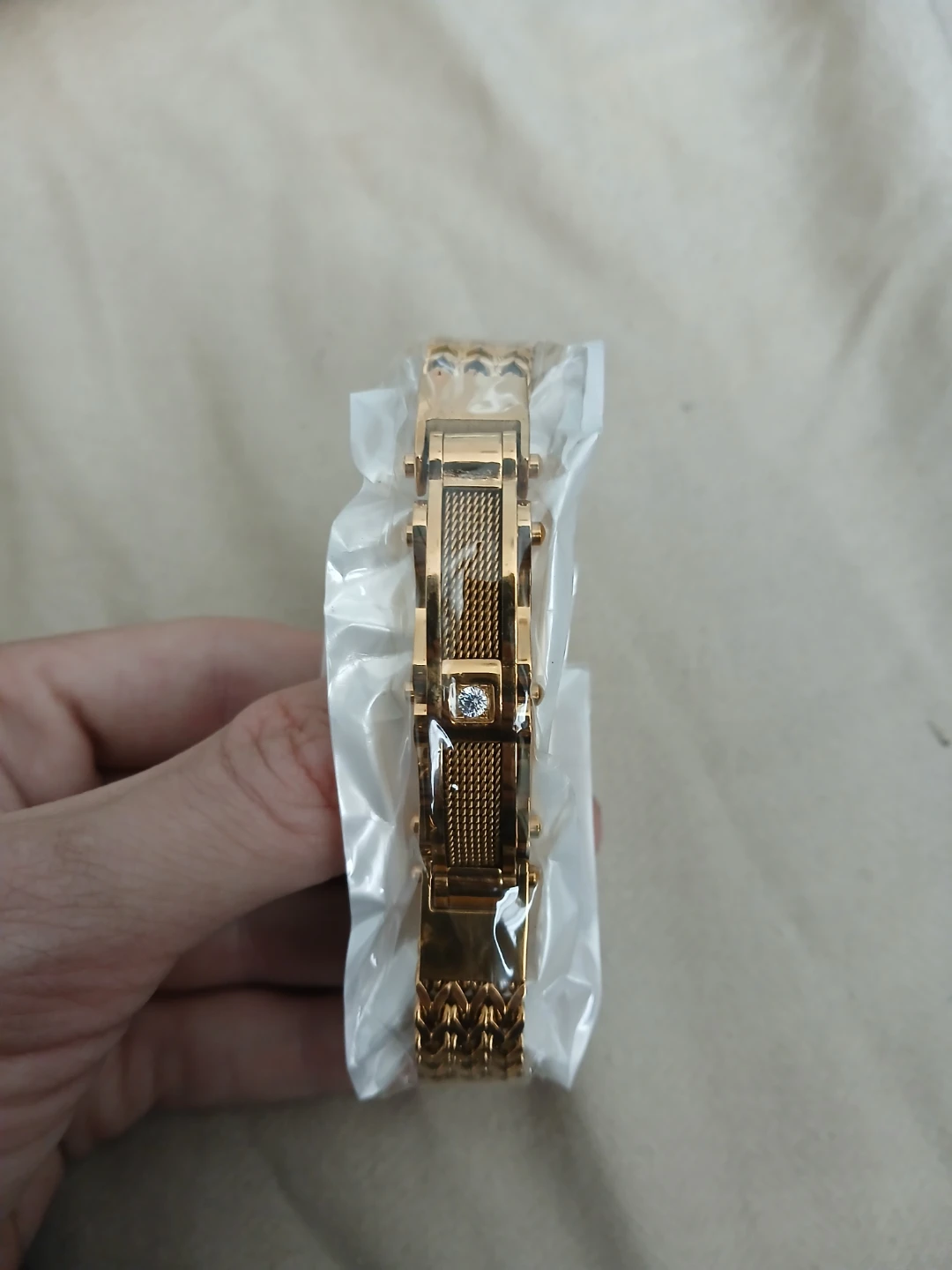 18K Gold Plated 304 Stainless Steel Synthetic Zirconia Bracelet - photo 3