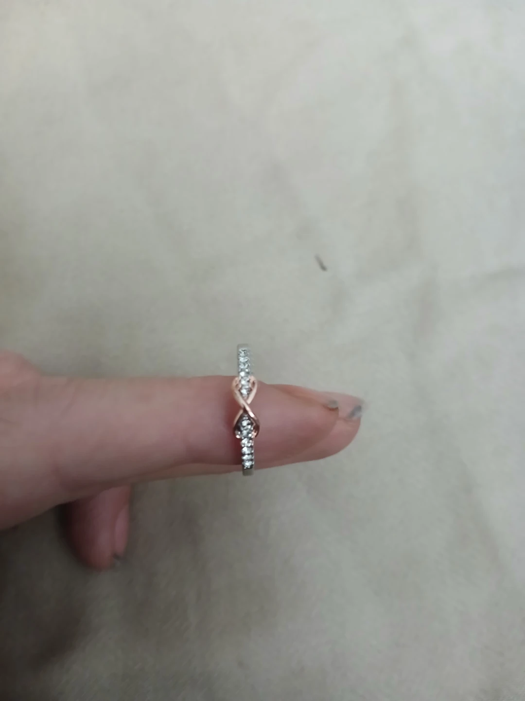 925 Silver Ring With 18K Rose Gold Plated Infinity Symbol