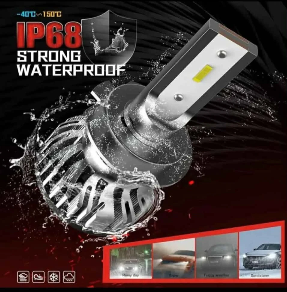 H7 LED Headlight Bulb 10000lm 6000K Cool White Conversion Kit