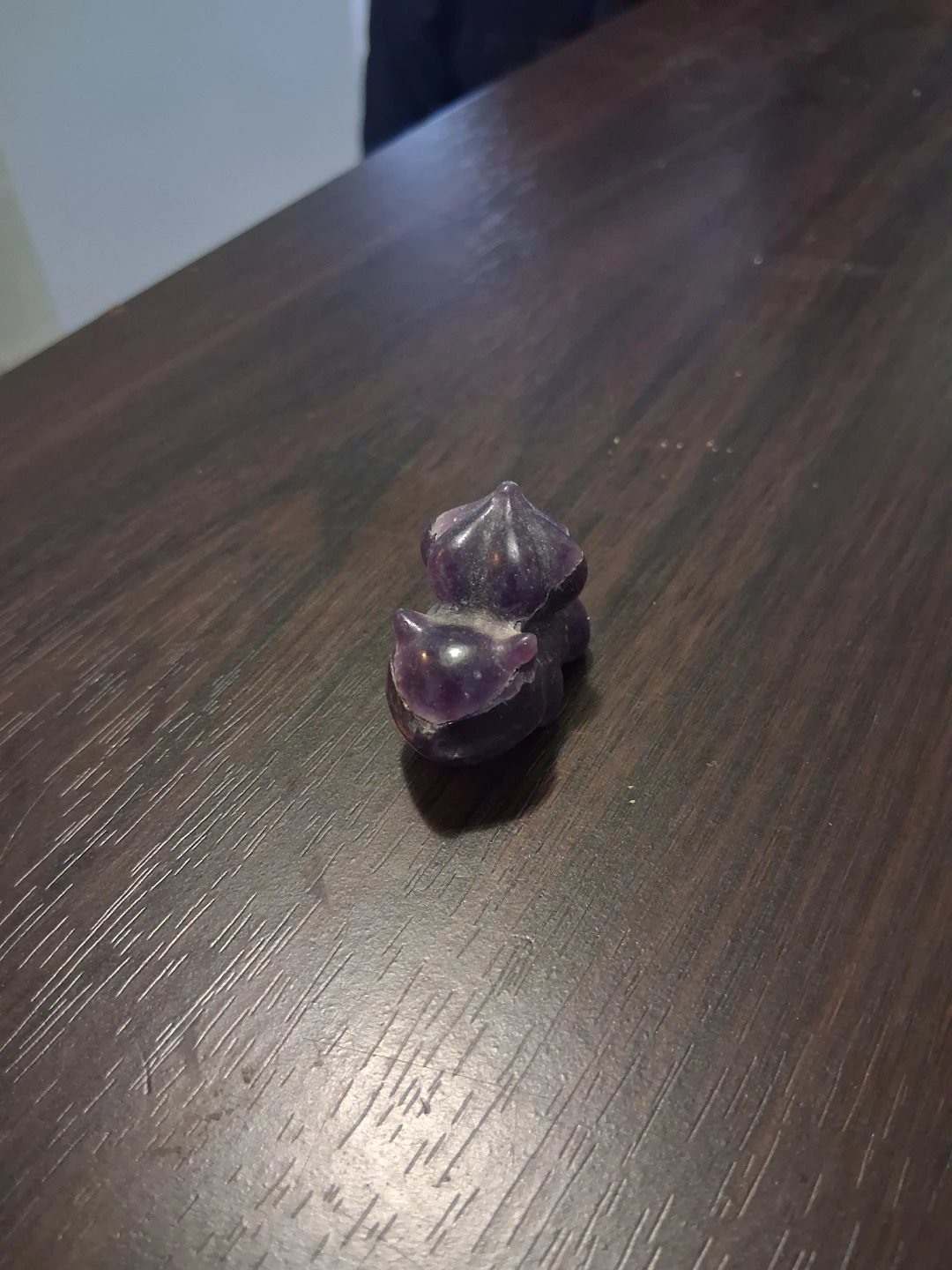 Natural Lepidolite Quartz Crystal Carved Bulbasaur