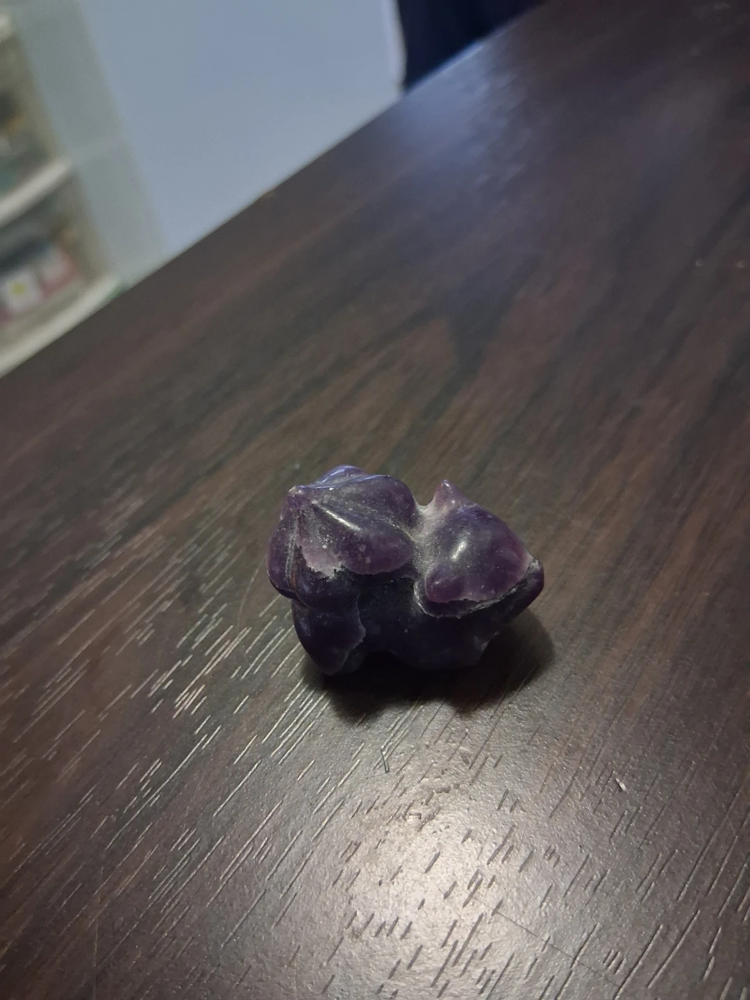 Natural Lepidolite Quartz Crystal Carved Bulbasaur - photo 4