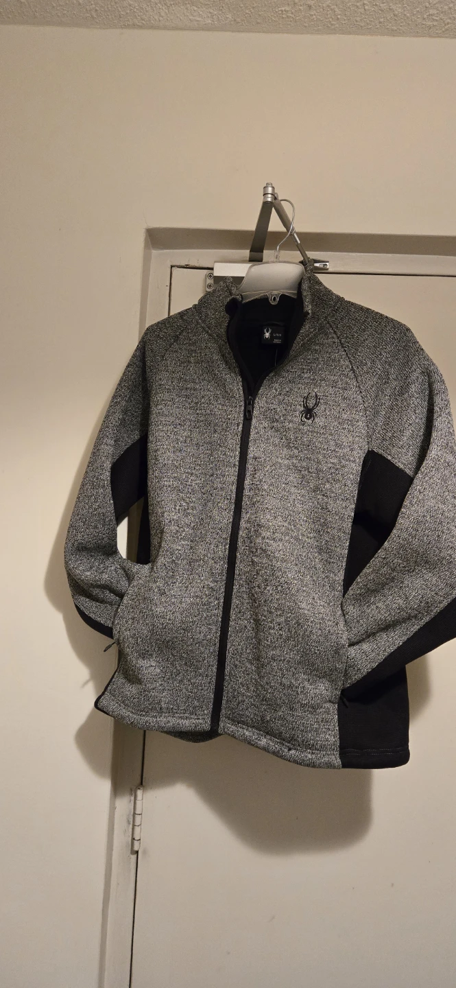 Spyder Men's Charcoal Heather Fleece Jacket - Size L