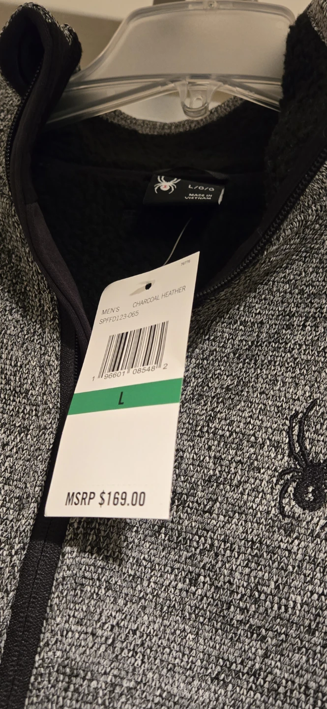 Spyder Men's Charcoal Heather Fleece Jacket - Size L - photo 2