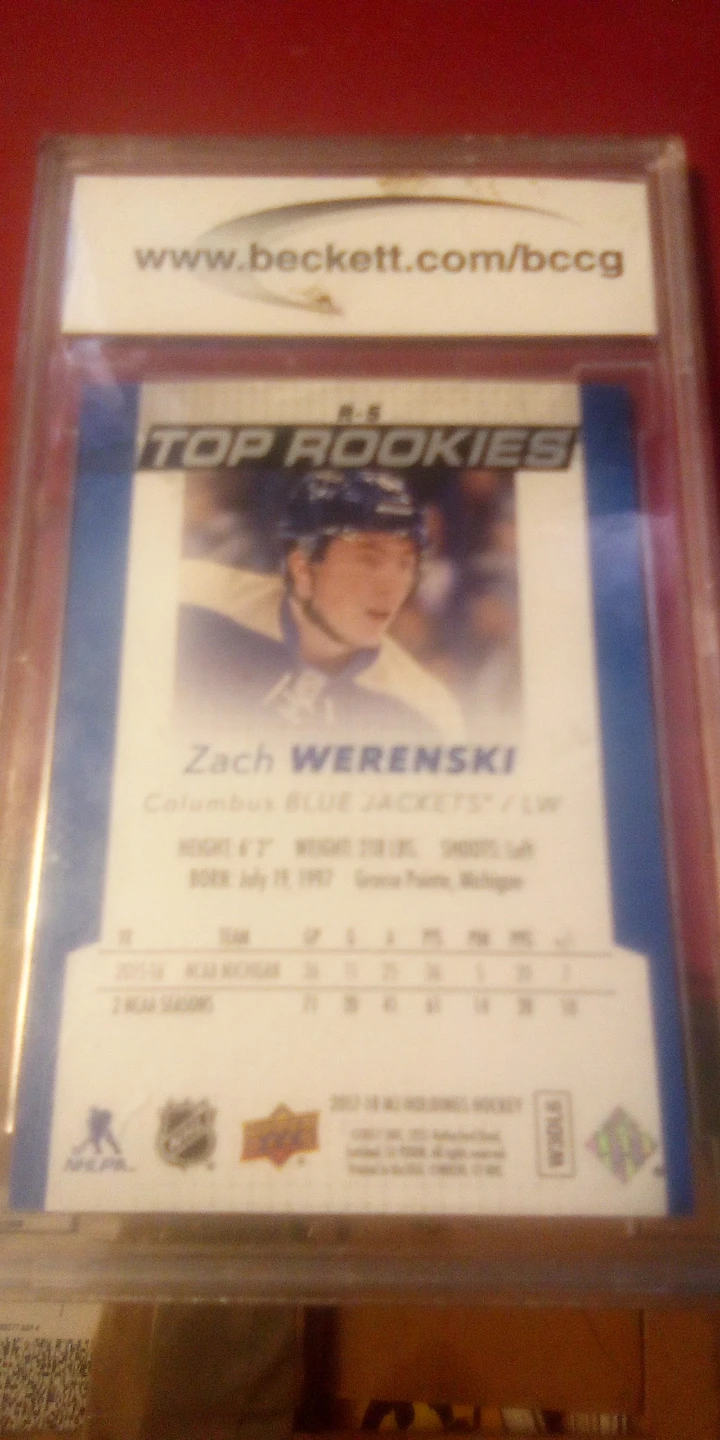 Zach Werenski 2017-18 UD MJ Holdings Top Rookies Hockey Card - photo 2