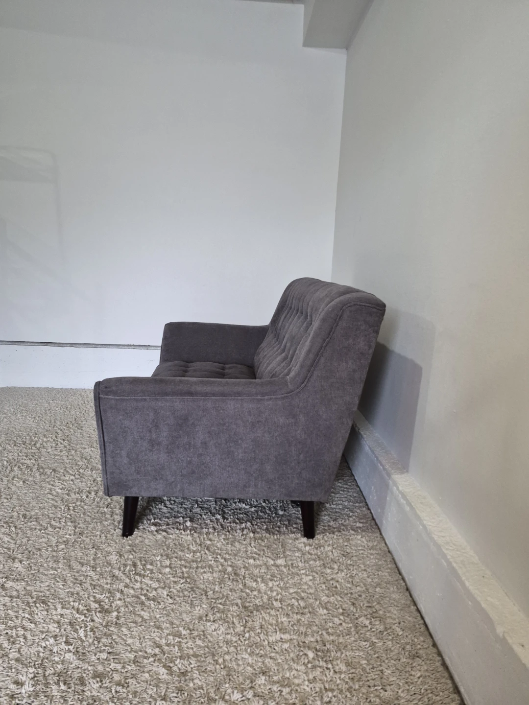Small Gray MCM 2 Seater Loveseat Sofa Couch - photo 4