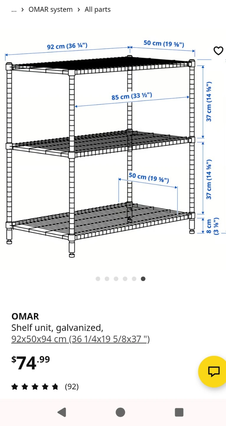 IKEA OMAR Shelving Unit - Galvanized - photo 2