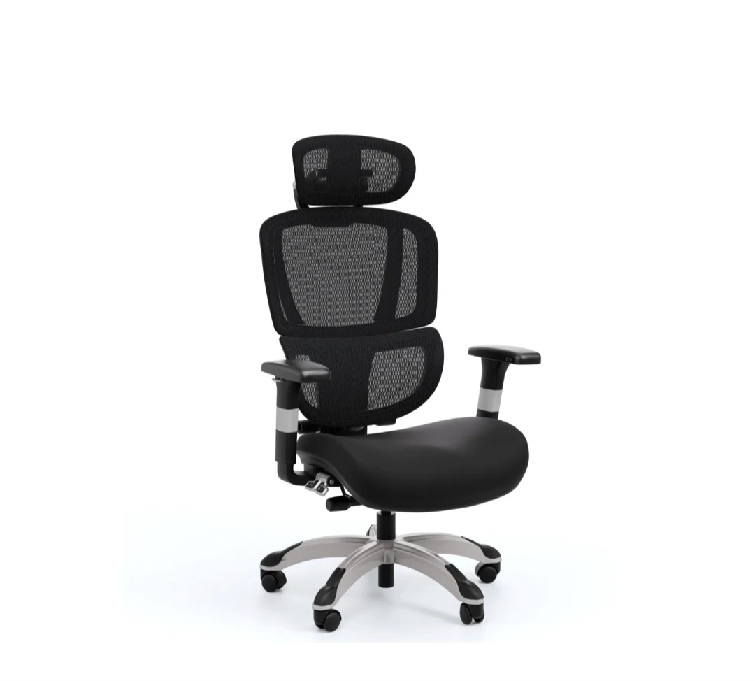 Black Mesh Office Chair with Adjustable Lumbar Support