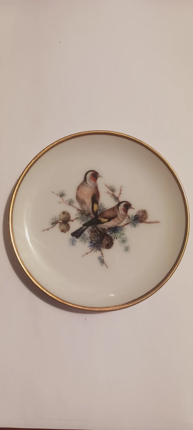 AK Vogel Western Germany Gold Rimmed Mini Plate