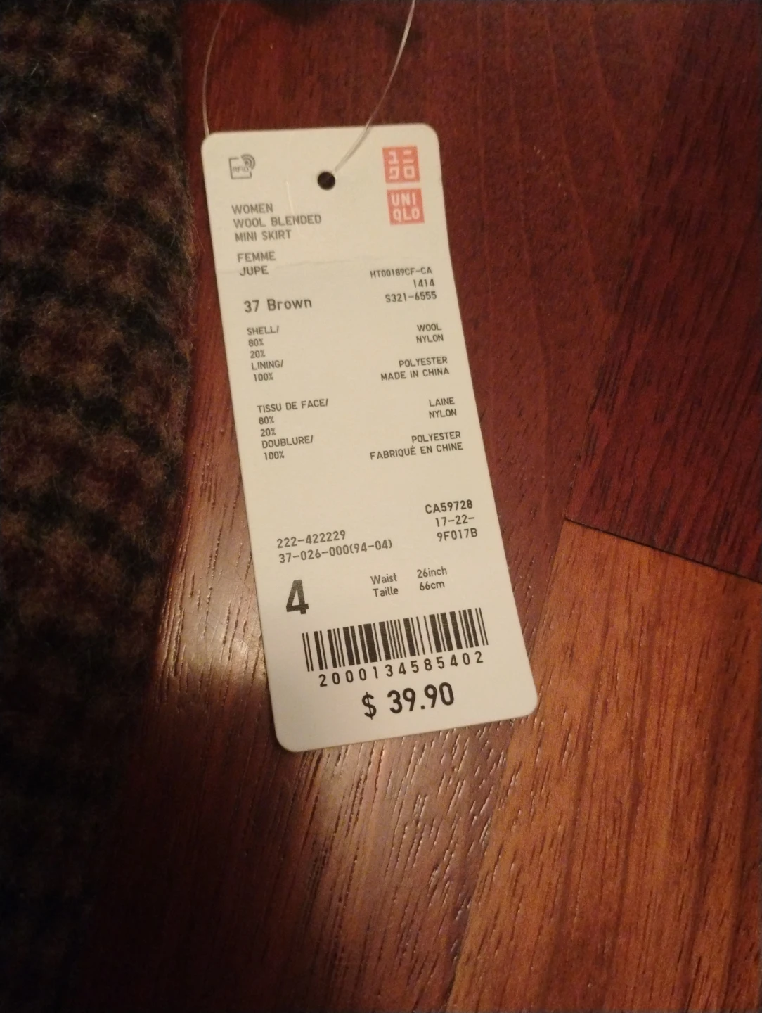 UNIQLO Women's Wool Blended Mini Skirt - Brown - Size 4