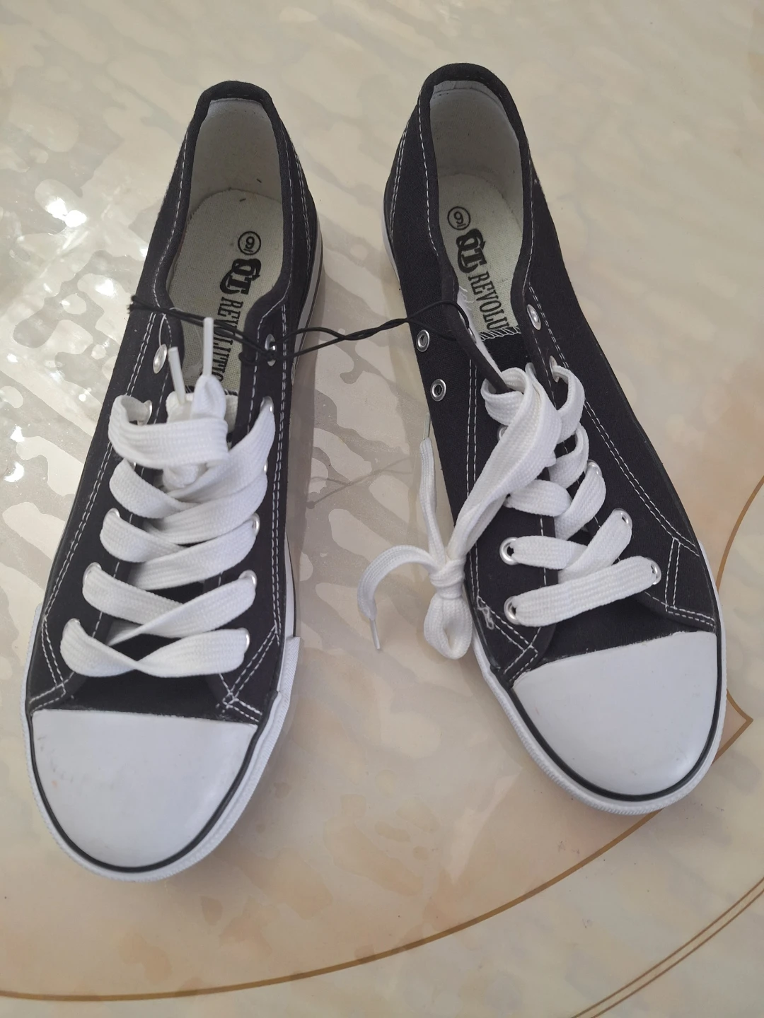 BRAND- NEW, REVOLUTION Black Canvas Sneakers