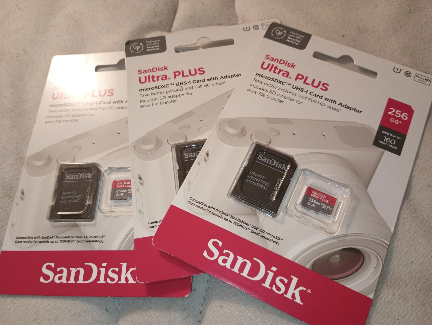 SanDisk Ultra PLUS 256GB microSDXC UHS-I Card with Adapter