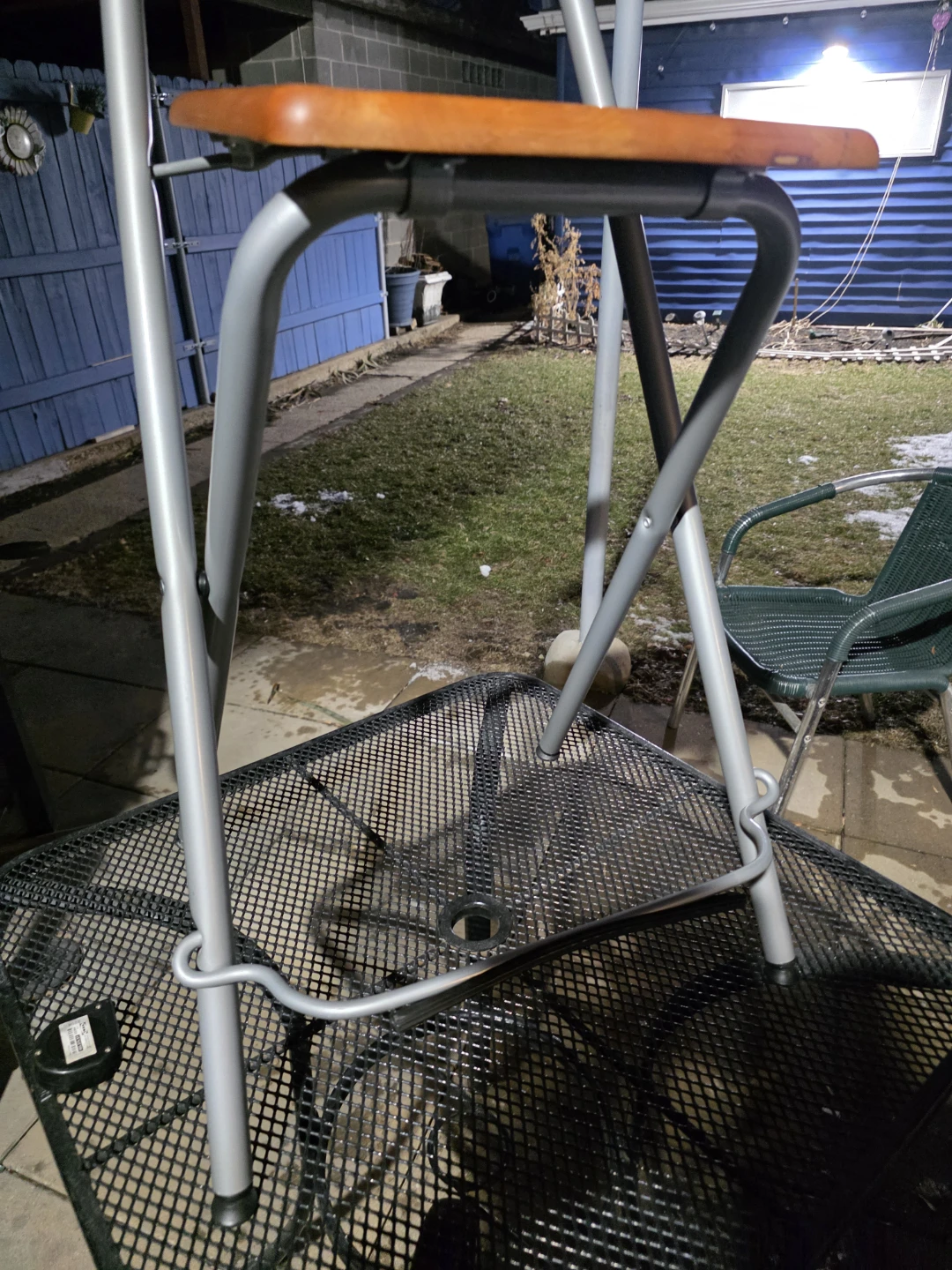 Folding Bar Stool with Wooden Seat and Back - photo 3