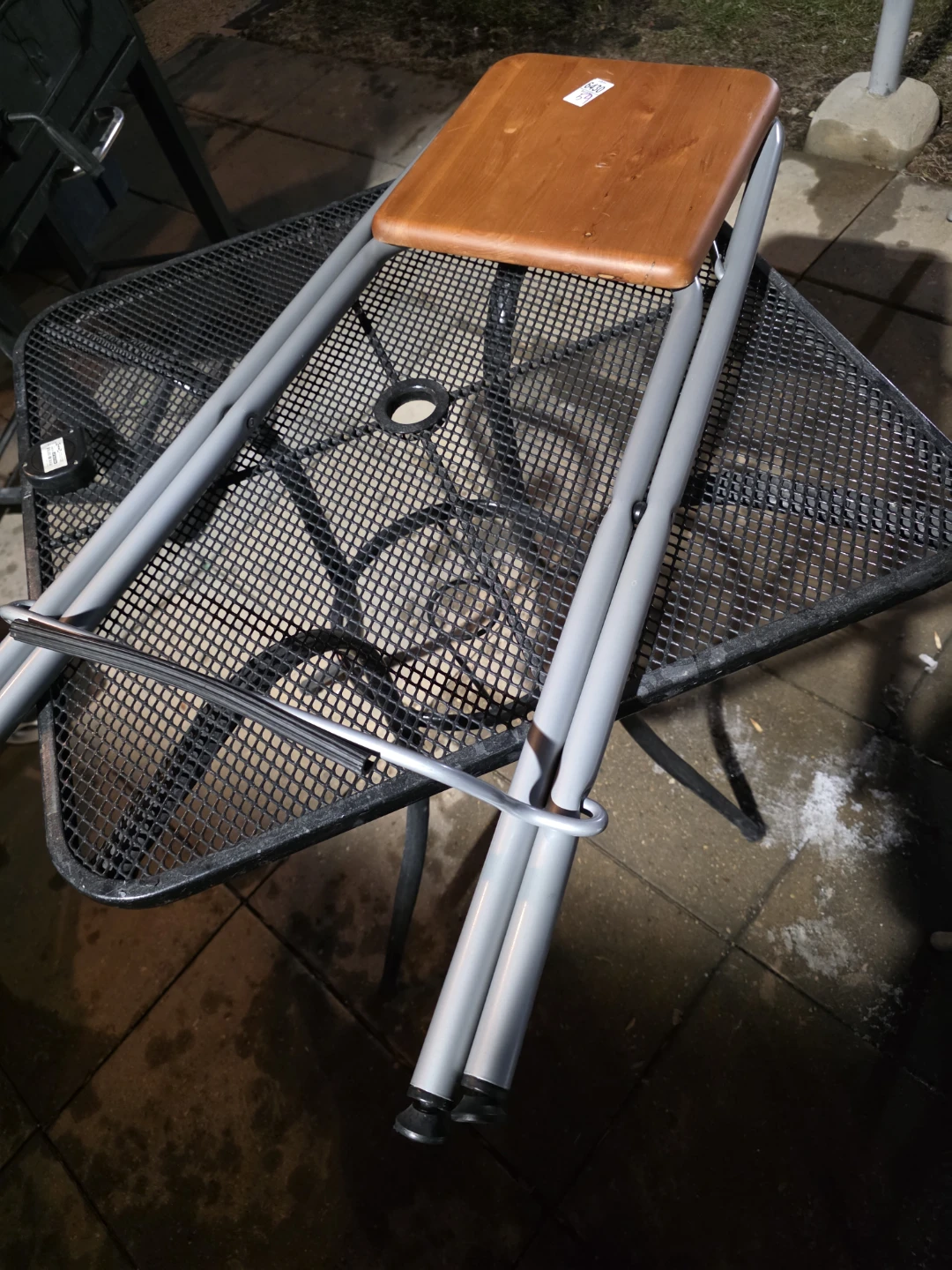 Folding Bar Stool with Wooden Seat and Back - photo 4