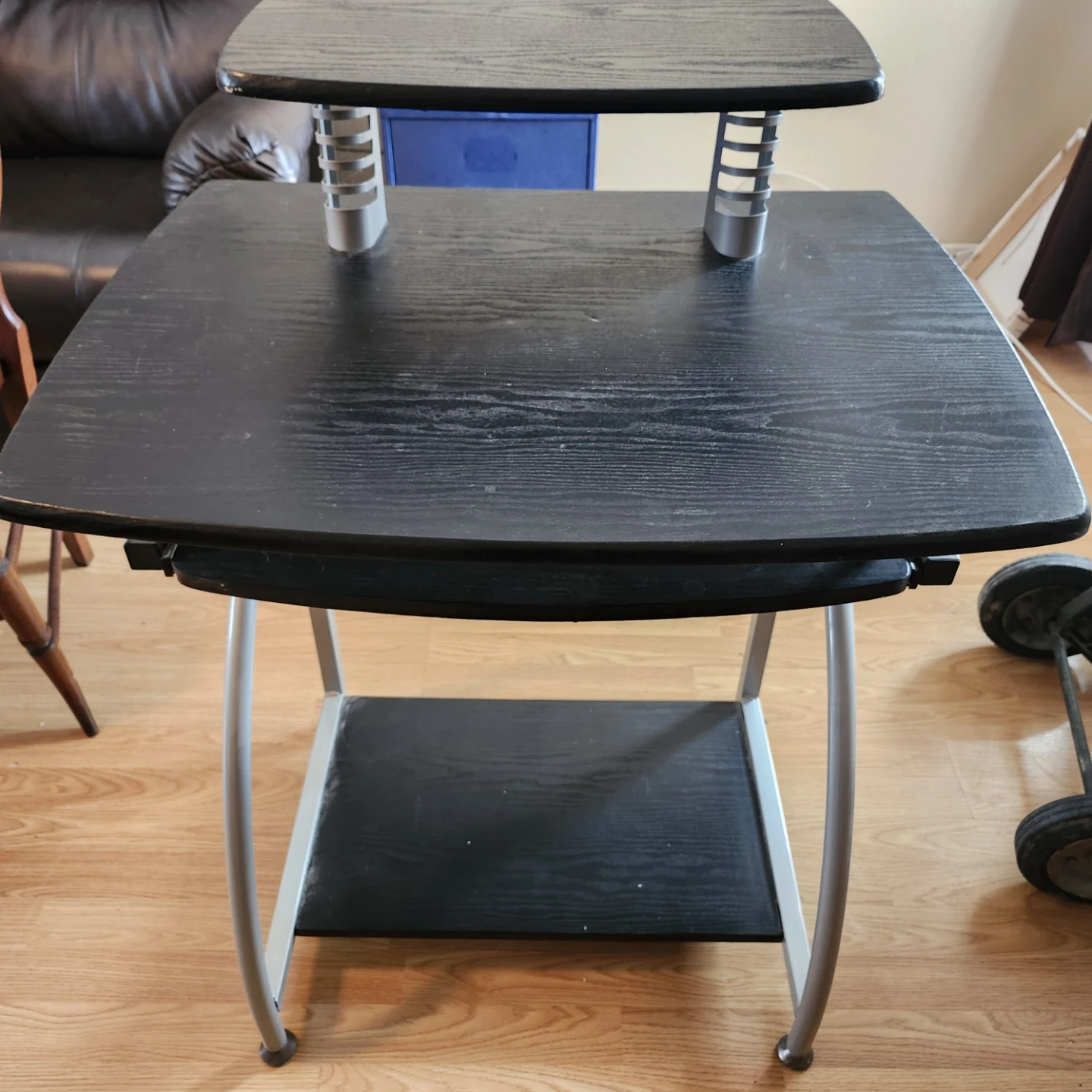 Black Two-Tiered Computer Desk - photo 2