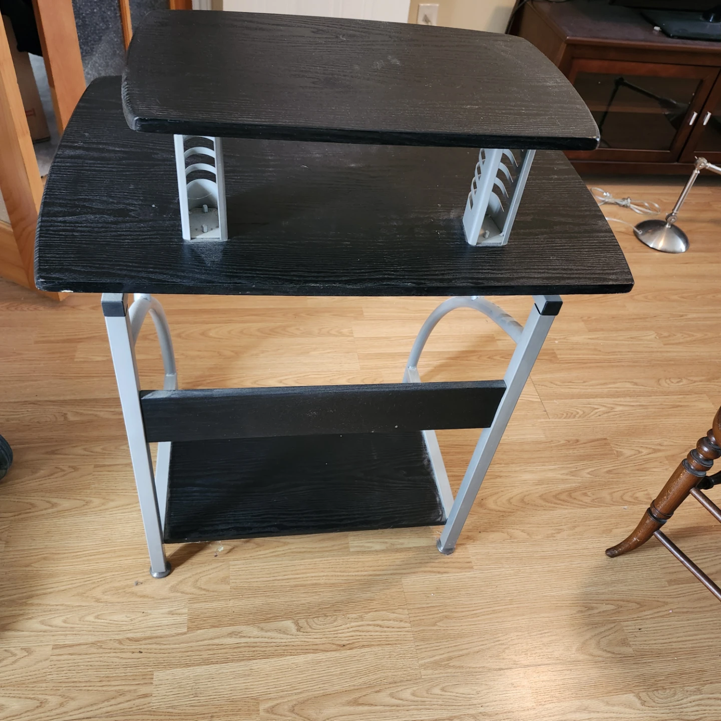 Black Two-Tiered Computer Desk - photo 4