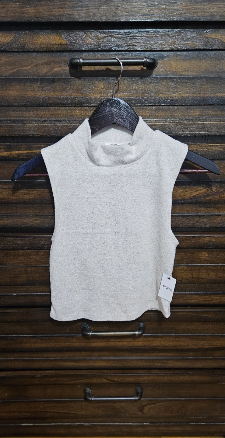 Ardene Sleeveless Mock Neck Top - Cream