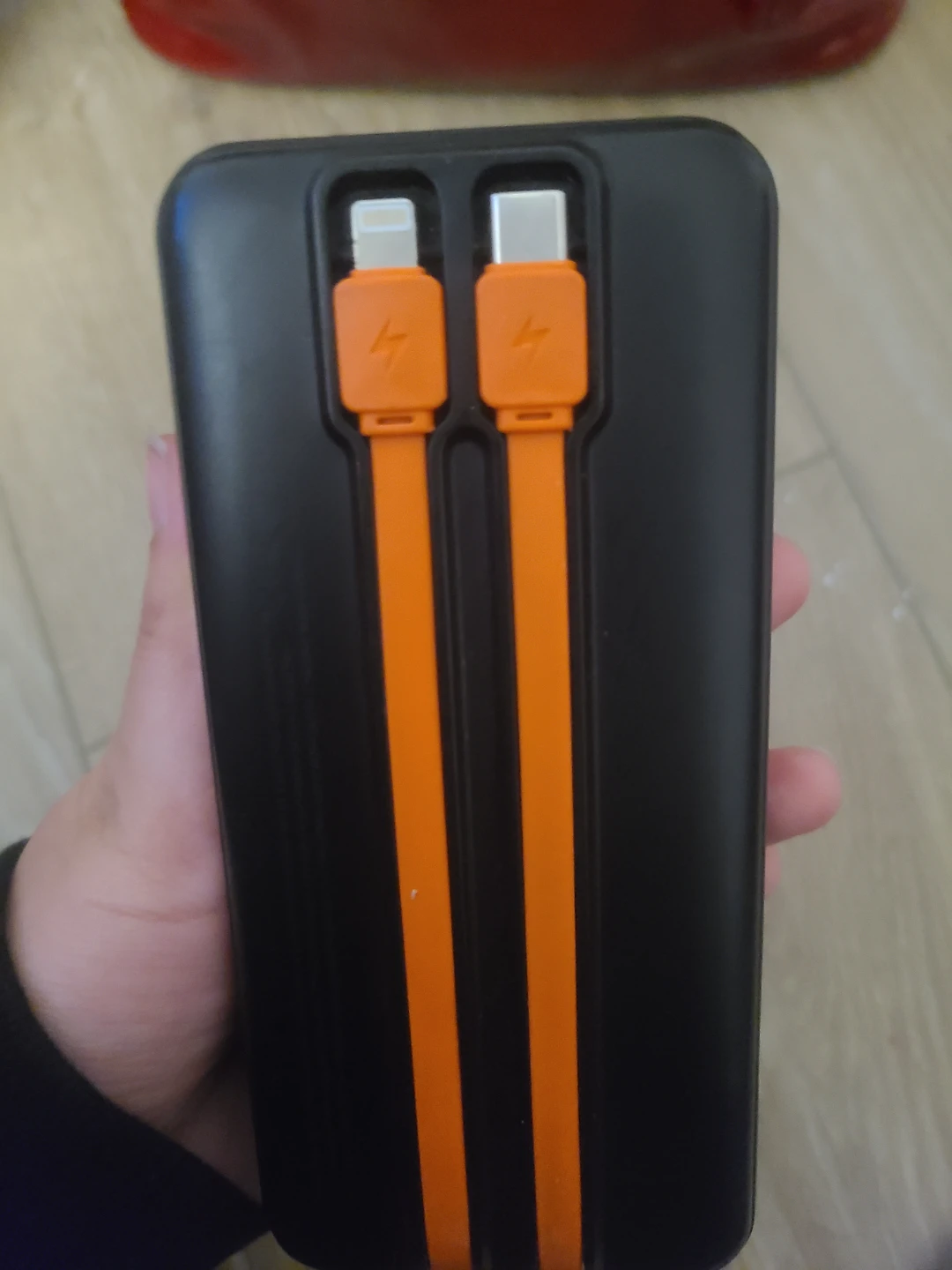 🏆 Black Power Bank with Integrated Cables (READ DESCRIPTION) - photo 3
