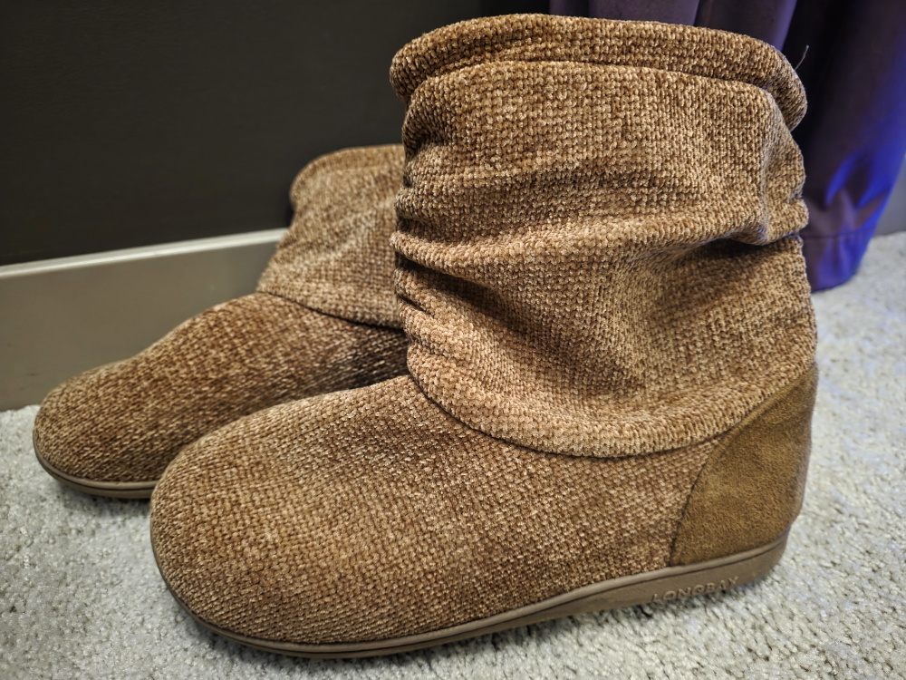 LongBay Plush Boot Slippers - Brown, Medium 7-8 & XLarge 11-12 - photo 4