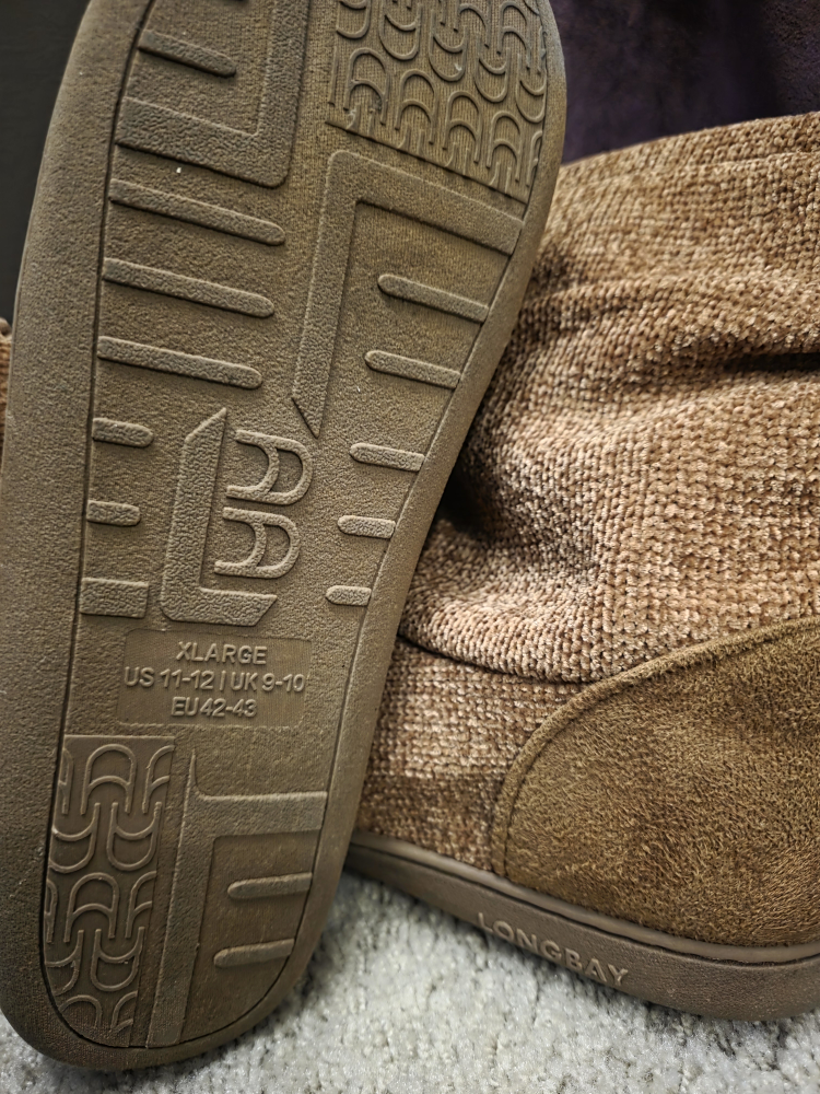 LongBay Plush Boot Slippers - Brown, Medium 7-8 & XLarge 11-12 - photo 5