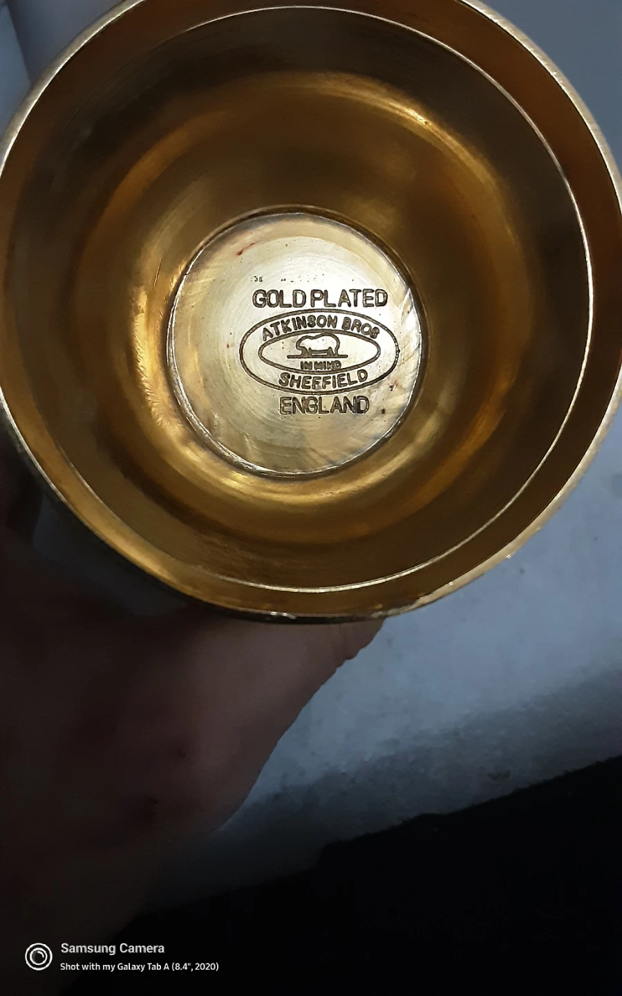 Atkinson Bros Gold Plated  cup - photo 2
