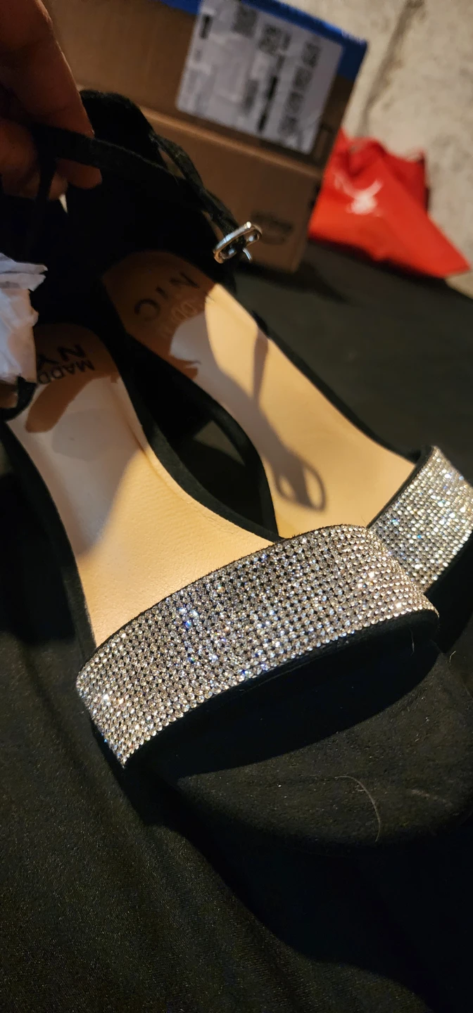 Madden NYC Black Sparkle Block Heel Sandals - photo 5