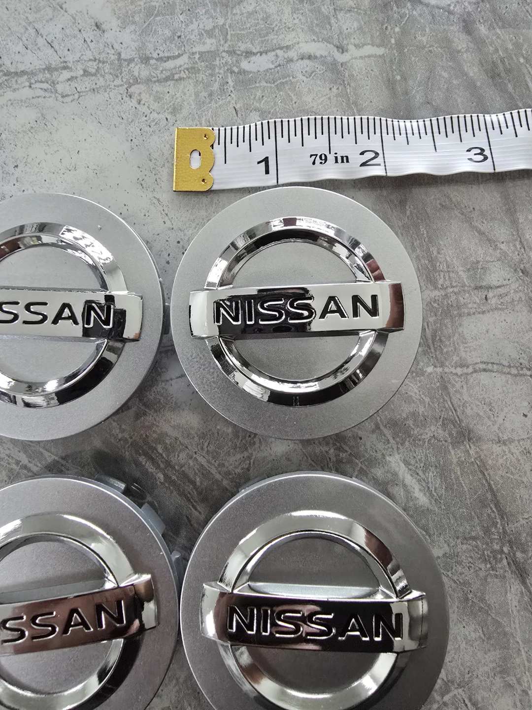 54 MM SILVER NISSAN WHEEL CENTER CAPS FITS MAXIMA ALTIMA - photo 2