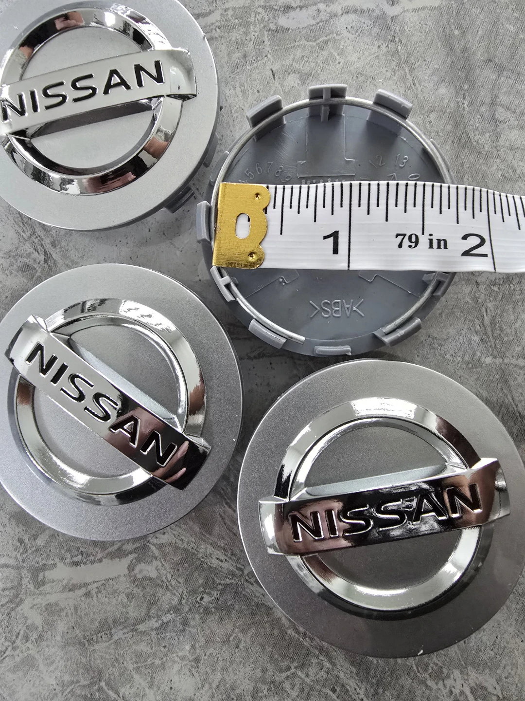 54 MM SILVER NISSAN WHEEL CENTER CAPS FITS MAXIMA ALTIMA - photo 4