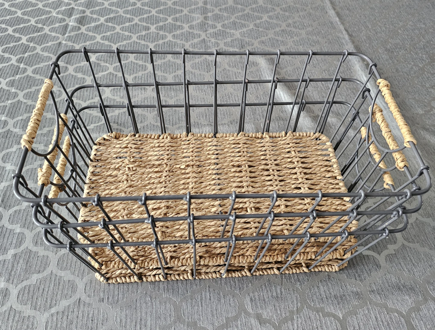 Set of 3 Wire and Woven Baskets