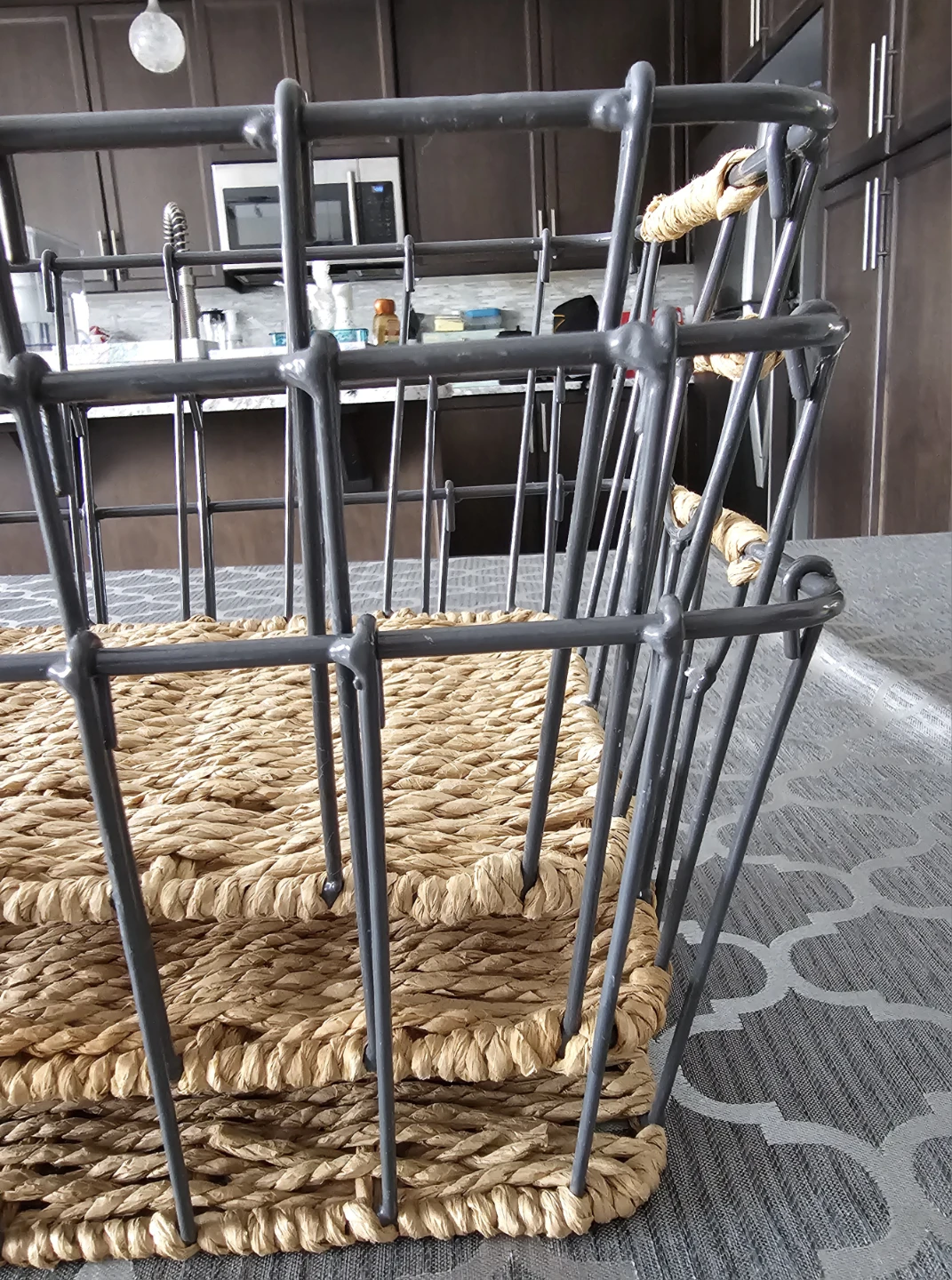 Set of 3 Wire and Woven Baskets - photo 3