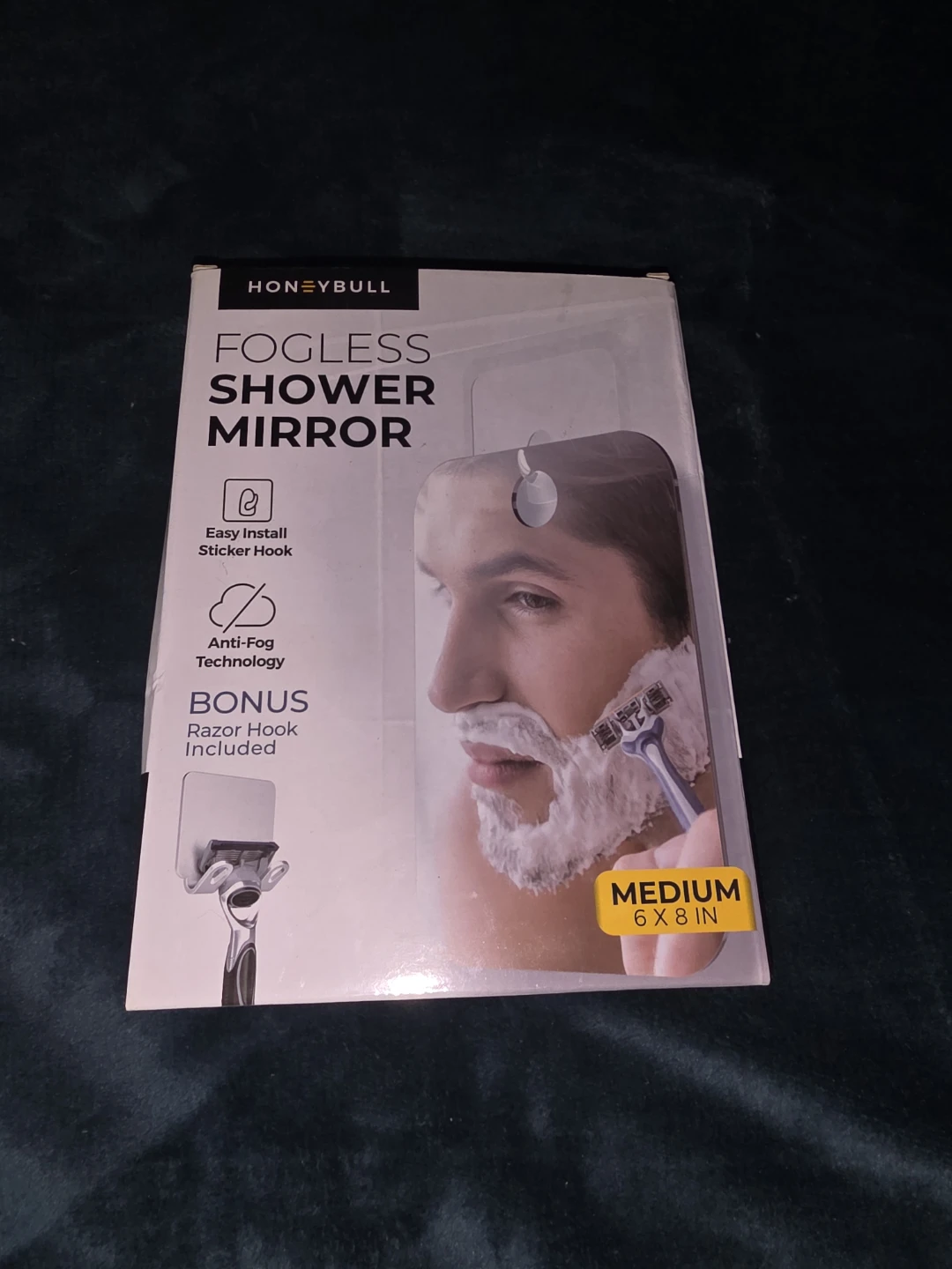 HoneyBull Fogless Shower Mirror - Medium 6x8 Inch 🧡