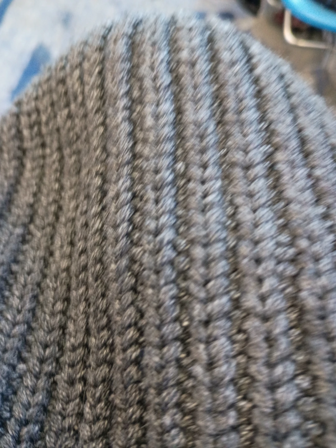 Grey Knit Beanie with "SATAN" Pin - photo 2