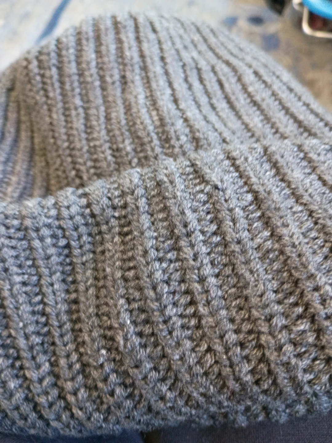 Grey Knit Beanie with "SATAN" Pin - photo 3