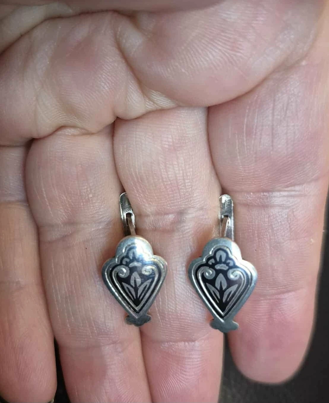 Vintage Silver Tone Dangle Earrings - photo 2