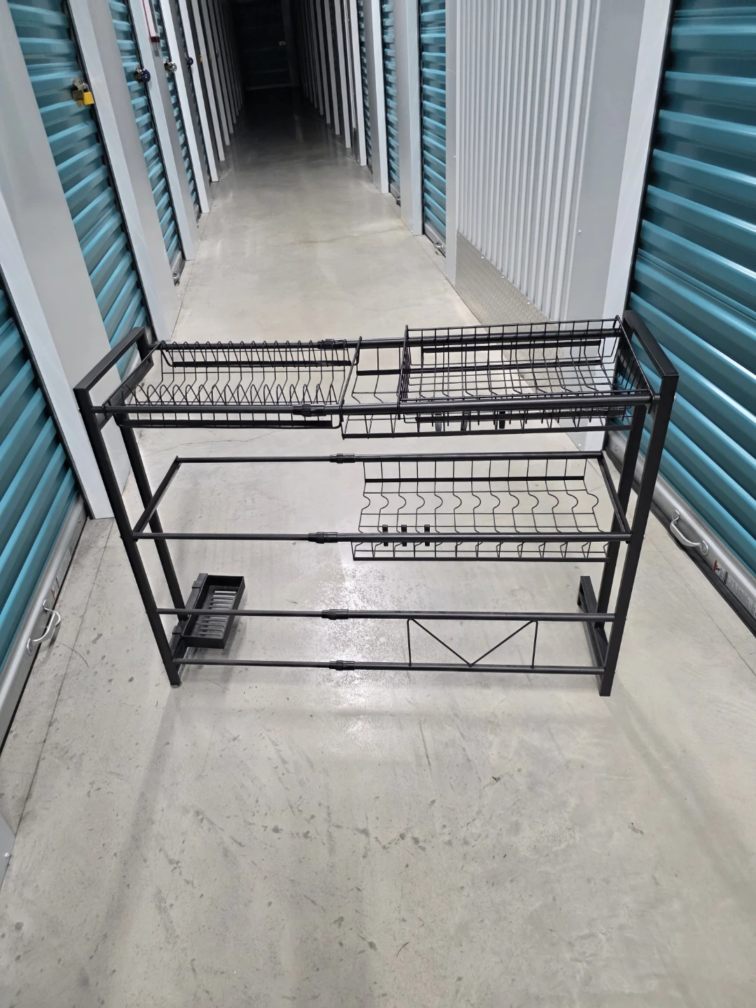 Black Metal 2-Tier Over-Sink Dish Drying Rack - photo 3