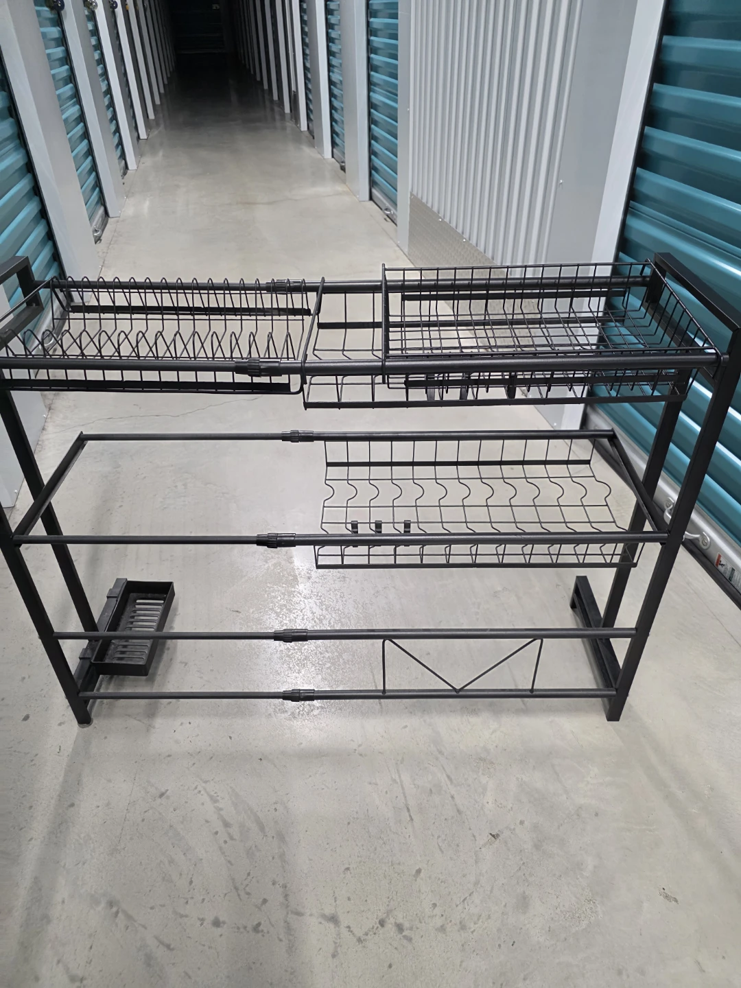 Black Metal 2-Tier Over-Sink Dish Drying Rack - photo 4