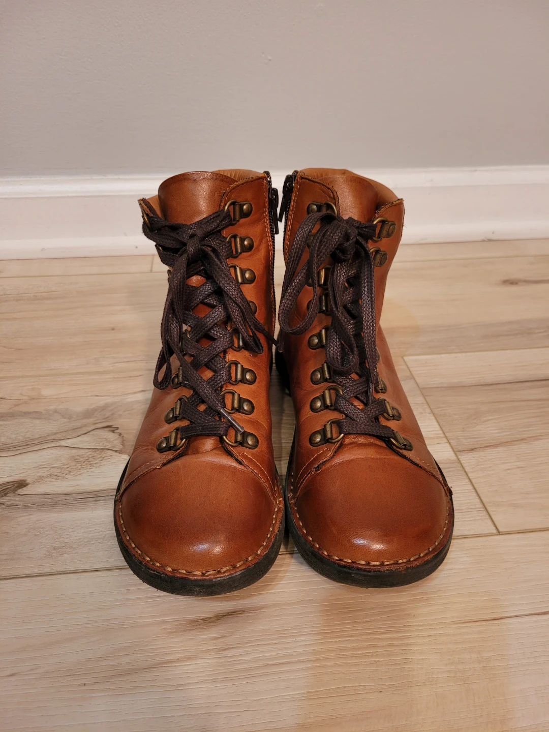 Miz Mooz Prentiss Leather Lace-Up Ankle Boots Size 37 (6.5)