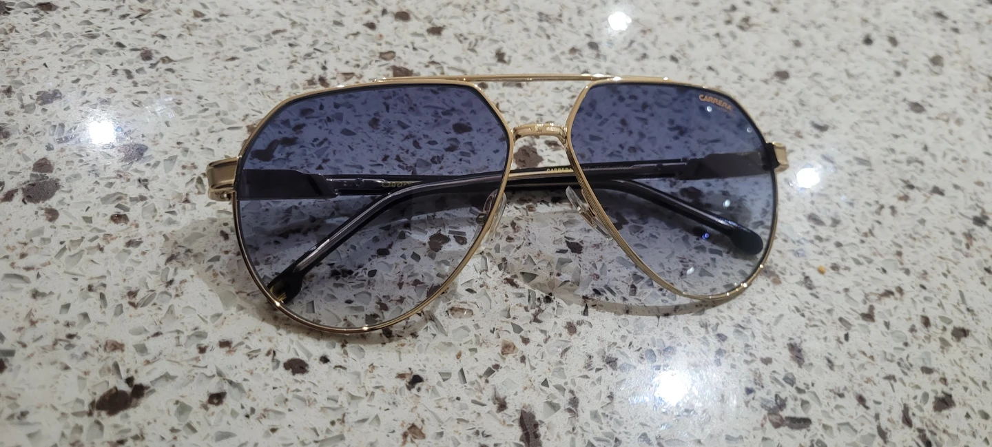 Carrera Aviator Sunglasses - Gold Frame, Blue Gradient Lenses
