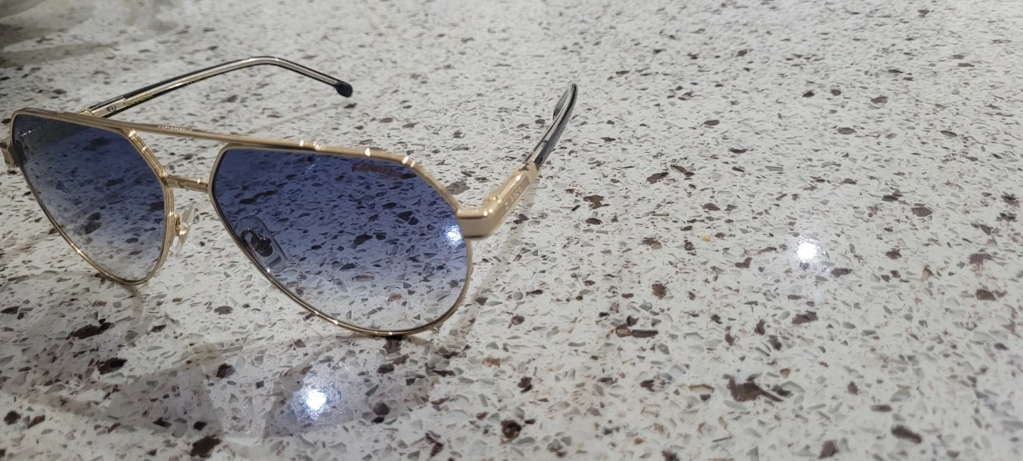 Carrera Aviator Sunglasses - Gold Frame, Blue Gradient Lenses - photo 2
