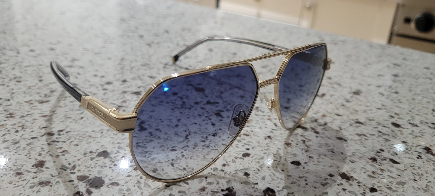 Carrera Aviator Sunglasses - Gold Frame, Blue Gradient Lenses - photo 3