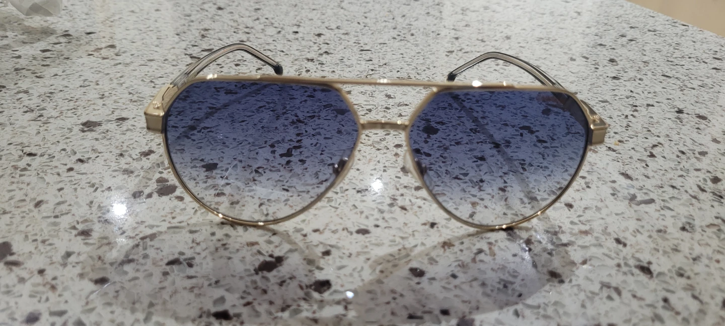 Carrera Aviator Sunglasses - Gold Frame, Blue Gradient Lenses - photo 4