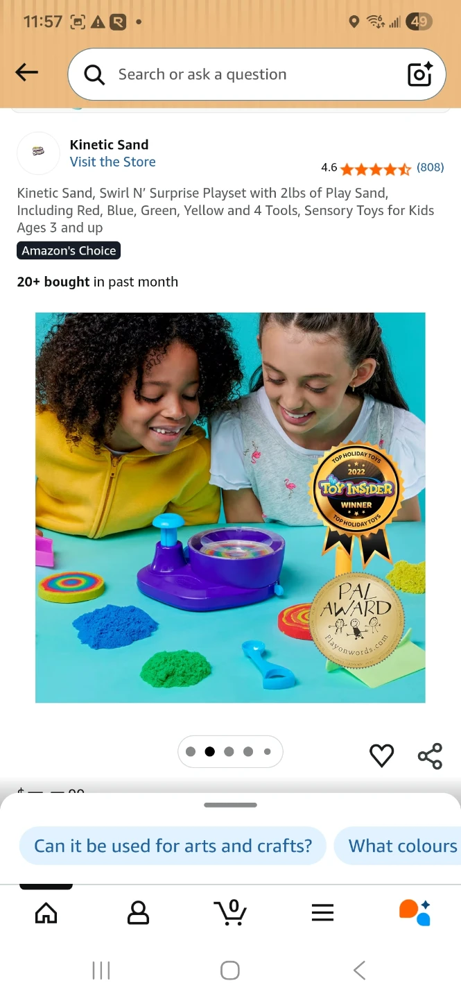 Kinetic Sand Swirl N' Surprise Playset with 2lbs Sand and Tools - photo 3