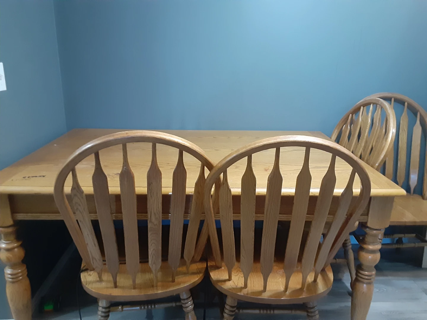 Oak Dining Table with 4 Chairs - photo 2