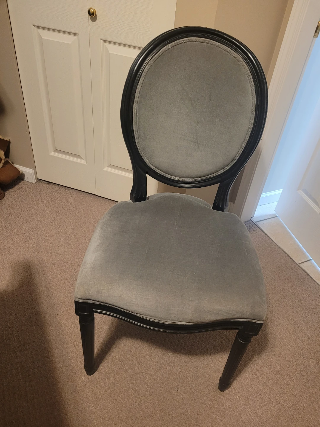 Grey Velvet Accent Chair